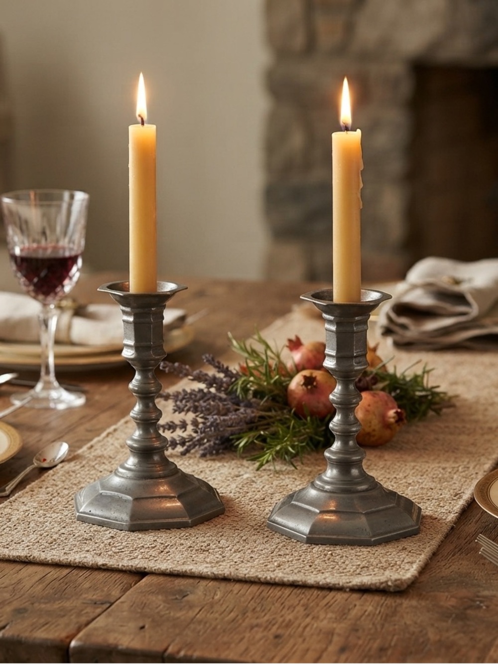 Elegant Peltro Made in Italy Candlestick Holders (pewter)
